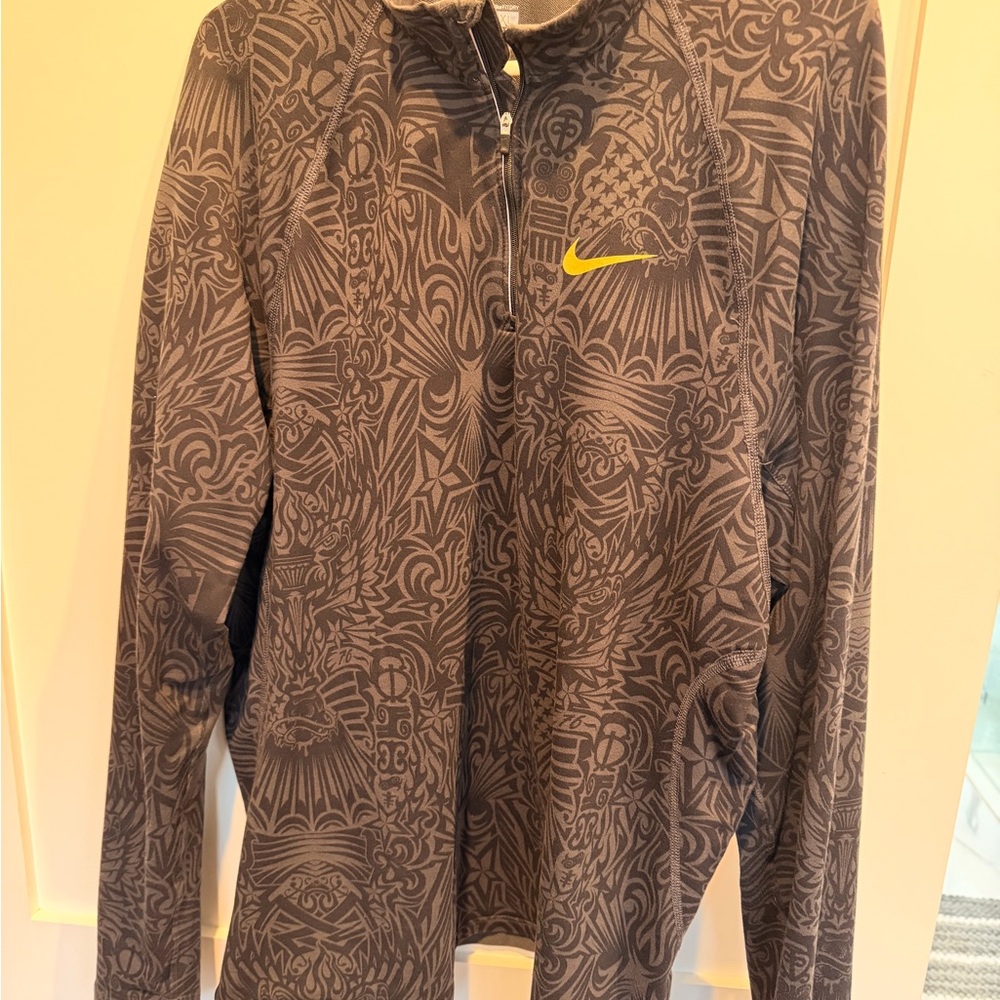 Nike Black Patterned Lance Armstrong 3/4 zip